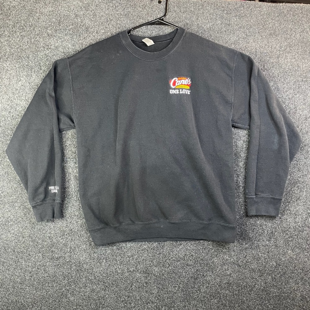 Raising Cane's One Love Fry Cook & Cashier Sweatshirt Men's Large Black